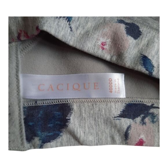 Cacique Gray and Pink Wireless Bra with Adjustable Straps - Picture 2 of 4